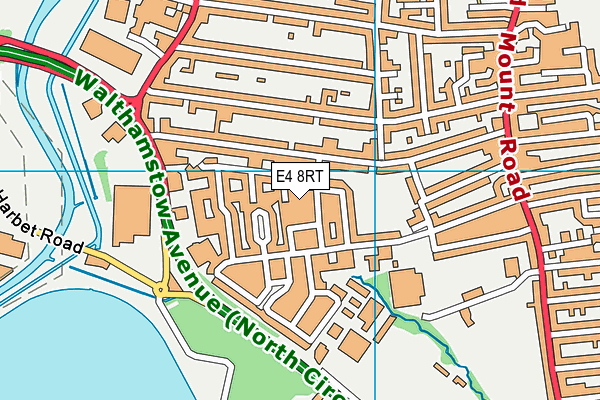 E4 8RT map - OS VectorMap District (Ordnance Survey)