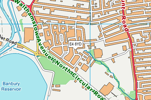 E4 8YD map - OS VectorMap District (Ordnance Survey)