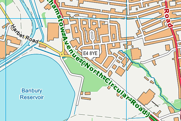 E4 8YE map - OS VectorMap District (Ordnance Survey)