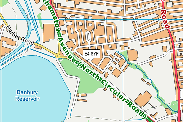 E4 8YF map - OS VectorMap District (Ordnance Survey)