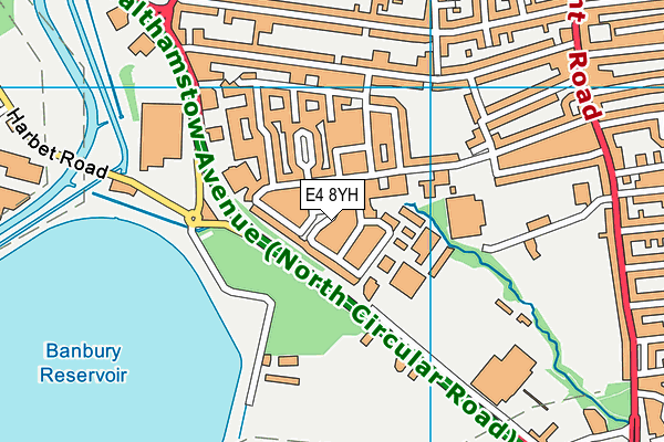 E4 8YH map - OS VectorMap District (Ordnance Survey)