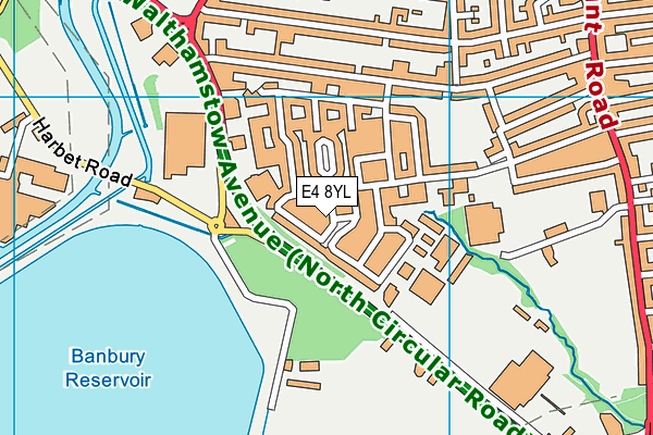 E4 8YL map - OS VectorMap District (Ordnance Survey)