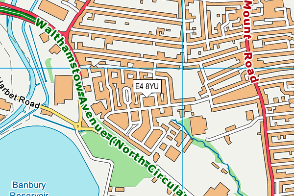 E4 8YU map - OS VectorMap District (Ordnance Survey)