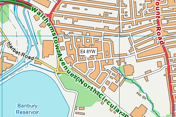 E4 8YW map - OS VectorMap District (Ordnance Survey)