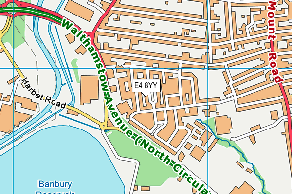 E4 8YY map - OS VectorMap District (Ordnance Survey)