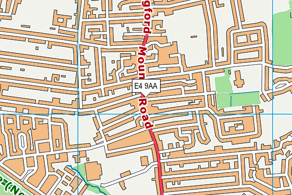 E4 9AA map - OS VectorMap District (Ordnance Survey)