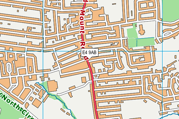 E4 9AB map - OS VectorMap District (Ordnance Survey)