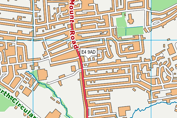 E4 9AD map - OS VectorMap District (Ordnance Survey)