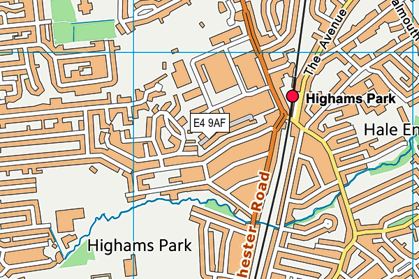 E4 9AF map - OS VectorMap District (Ordnance Survey)