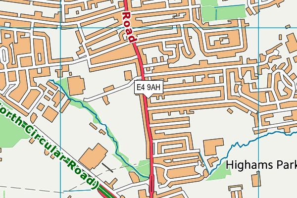 E4 9AH map - OS VectorMap District (Ordnance Survey)