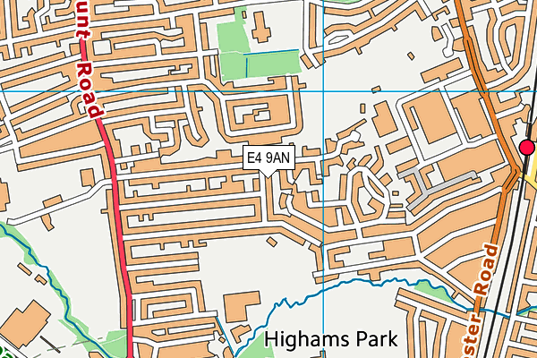 E4 9AN map - OS VectorMap District (Ordnance Survey)