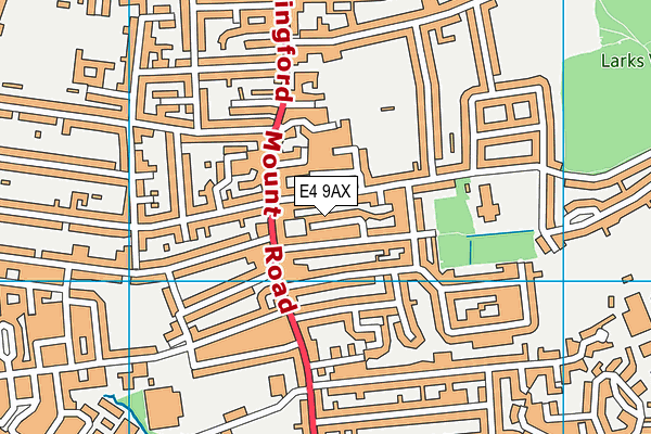 E4 9AX map - OS VectorMap District (Ordnance Survey)