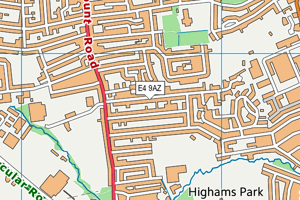 E4 9AZ map - OS VectorMap District (Ordnance Survey)