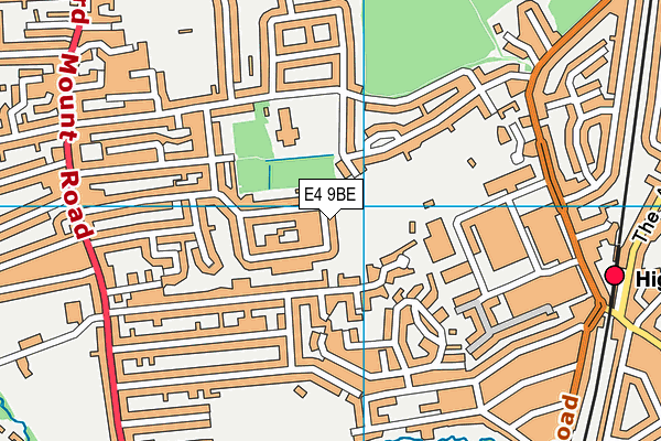 E4 9BE map - OS VectorMap District (Ordnance Survey)