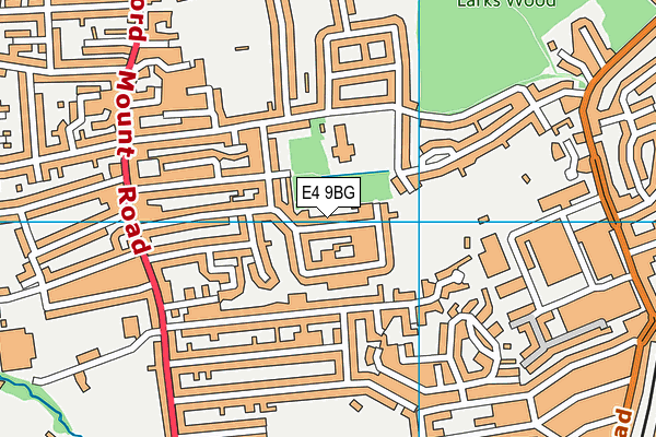 E4 9BG map - OS VectorMap District (Ordnance Survey)