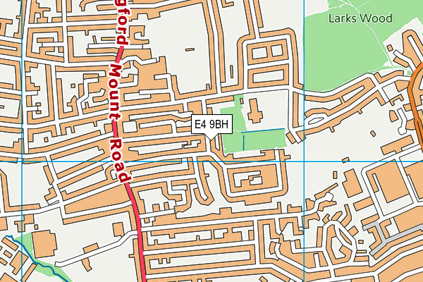 E4 9BH map - OS VectorMap District (Ordnance Survey)