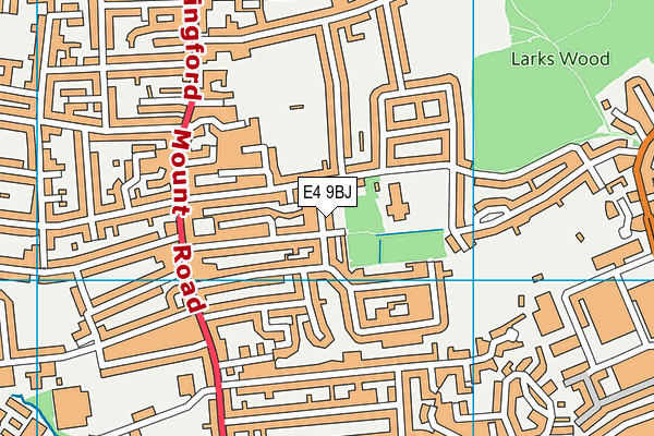 E4 9BJ map - OS VectorMap District (Ordnance Survey)