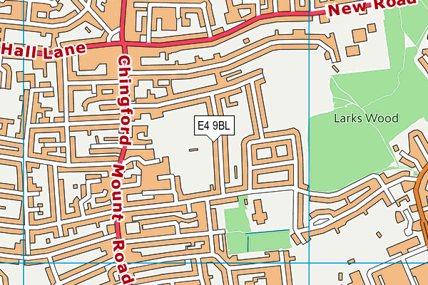 E4 9BL map - OS VectorMap District (Ordnance Survey)