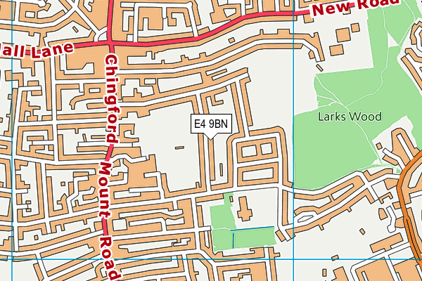 E4 9BN map - OS VectorMap District (Ordnance Survey)