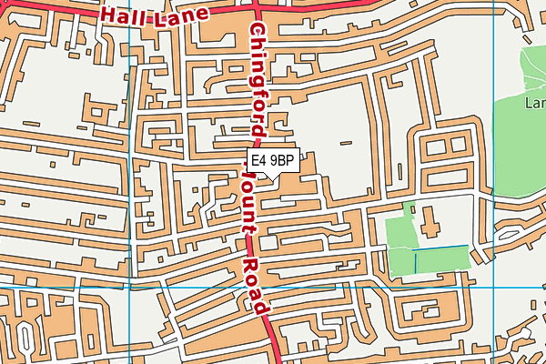 E4 9BP map - OS VectorMap District (Ordnance Survey)