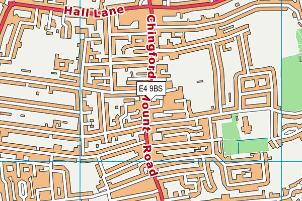 E4 9BS map - OS VectorMap District (Ordnance Survey)