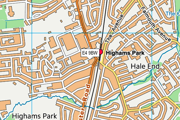 E4 9BW map - OS VectorMap District (Ordnance Survey)