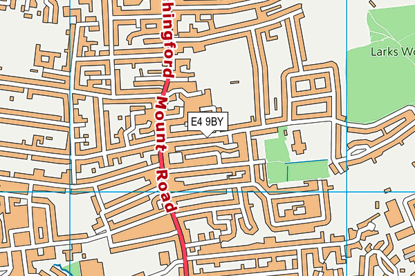 E4 9BY map - OS VectorMap District (Ordnance Survey)