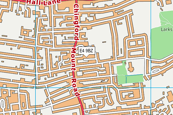 E4 9BZ map - OS VectorMap District (Ordnance Survey)