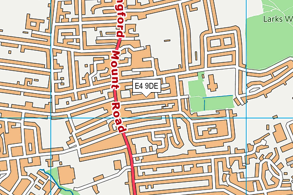 E4 9DE map - OS VectorMap District (Ordnance Survey)