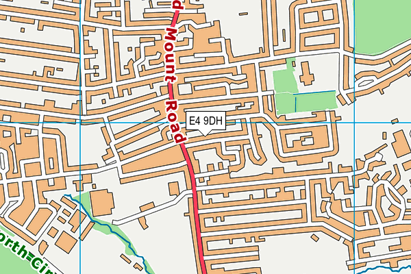 E4 9DH map - OS VectorMap District (Ordnance Survey)