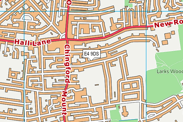 St Edmunds Church Hall (Chingford) map (E4 9DS) - OS VectorMap District (Ordnance Survey)