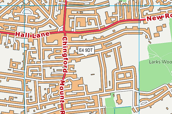 E4 9DT map - OS VectorMap District (Ordnance Survey)