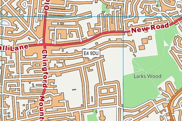 Larkswood Playing Fields map (E4 9DU) - OS VectorMap District (Ordnance Survey)