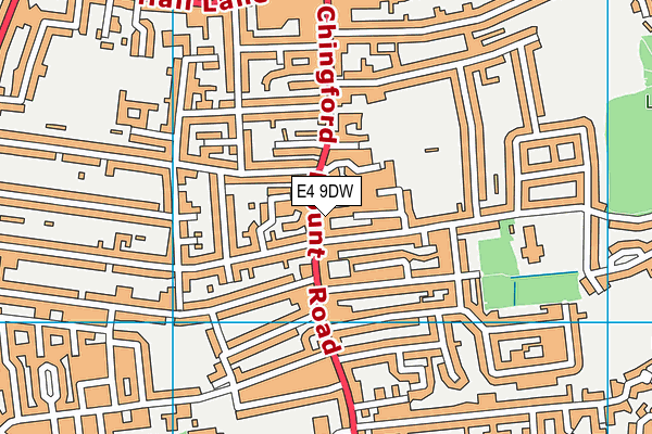 E4 9DW map - OS VectorMap District (Ordnance Survey)