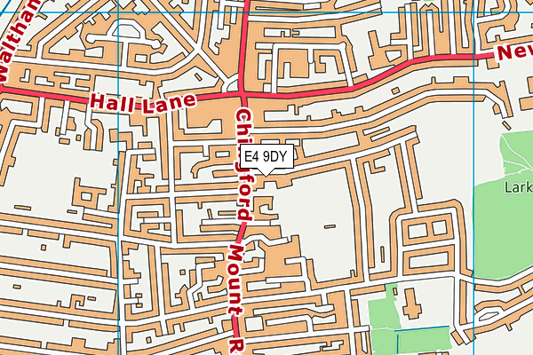 E4 9DY map - OS VectorMap District (Ordnance Survey)