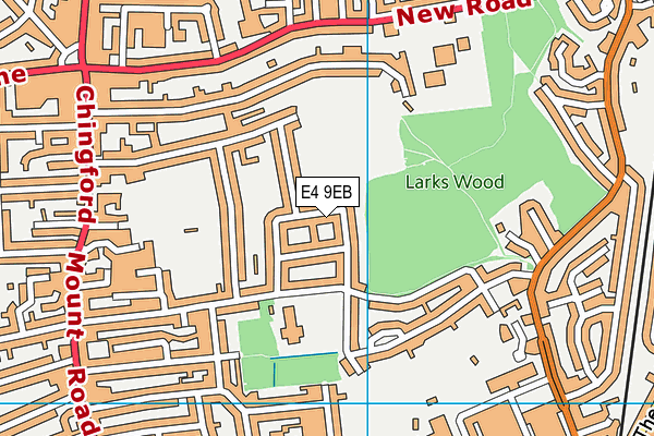 E4 9EB map - OS VectorMap District (Ordnance Survey)
