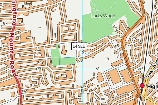 E4 9EE map - OS VectorMap District (Ordnance Survey)