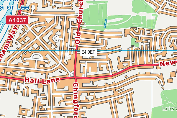 E4 9ET map - OS VectorMap District (Ordnance Survey)