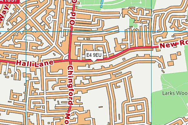 E4 9EU map - OS VectorMap District (Ordnance Survey)