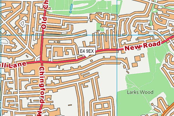 E4 9EX map - OS VectorMap District (Ordnance Survey)