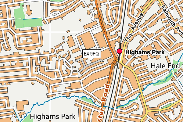 E4 9FQ map - OS VectorMap District (Ordnance Survey)