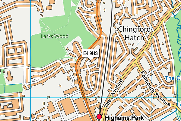 E4 9HS map - OS VectorMap District (Ordnance Survey)