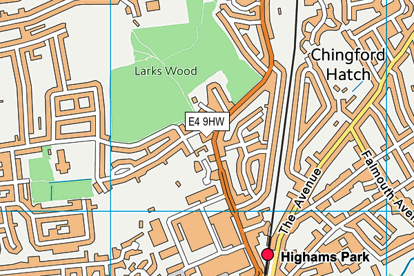 E4 9HW map - OS VectorMap District (Ordnance Survey)