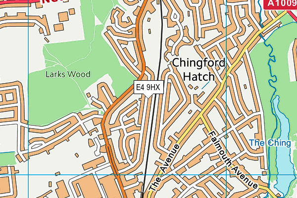 E4 9HX map - OS VectorMap District (Ordnance Survey)