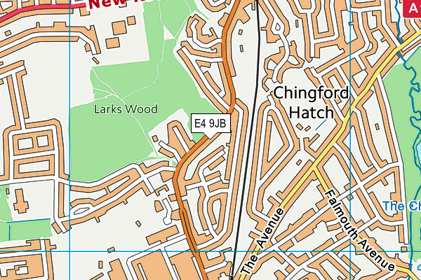 E4 9JB map - OS VectorMap District (Ordnance Survey)