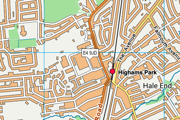 E4 9JD map - OS VectorMap District (Ordnance Survey)