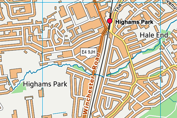 E4 9JH map - OS VectorMap District (Ordnance Survey)