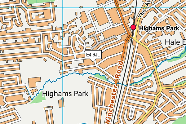 E4 9JL map - OS VectorMap District (Ordnance Survey)