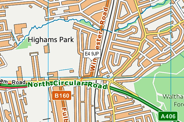 E4 9JP map - OS VectorMap District (Ordnance Survey)