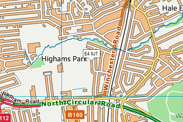 E4 9JT map - OS VectorMap District (Ordnance Survey)